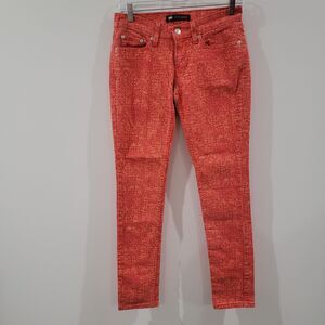Levis Womens Jeans‎ Size 27 524 Too Superlow Orange Patterned Black Tab Skinny